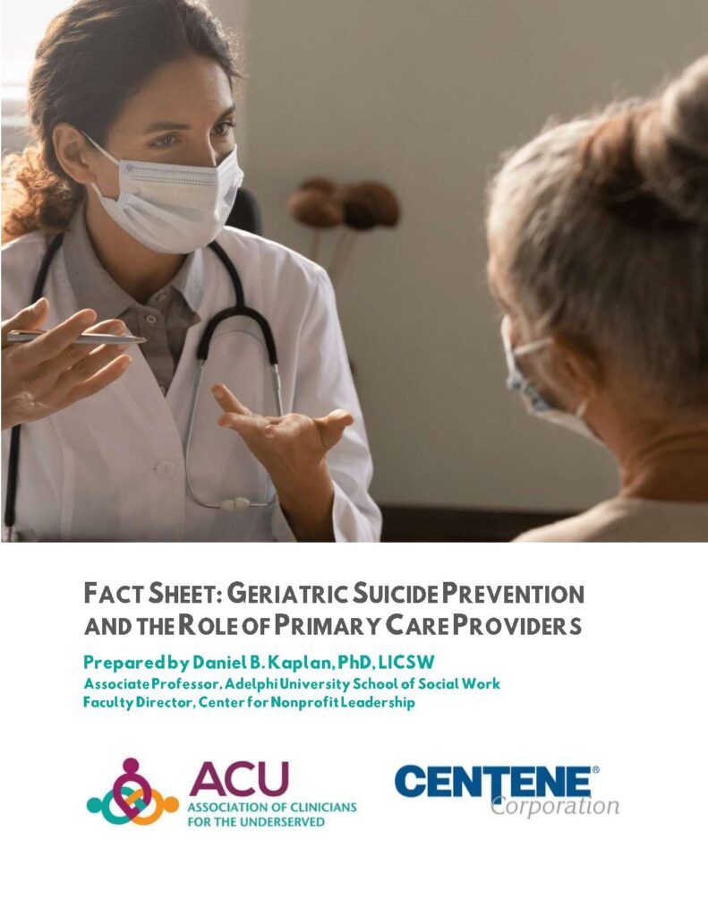 Geriatric Suicide Prevention and the Role of Primary Care Providers: Fact Sheet